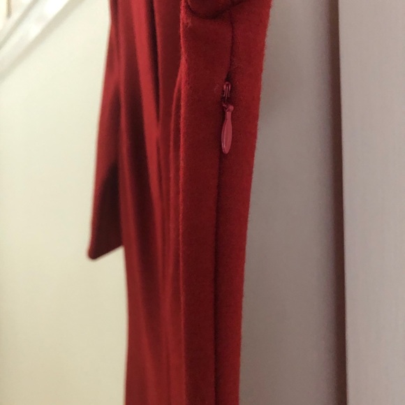DVF wool blend red sheath dress in burnt red color - Picture 3 of 5